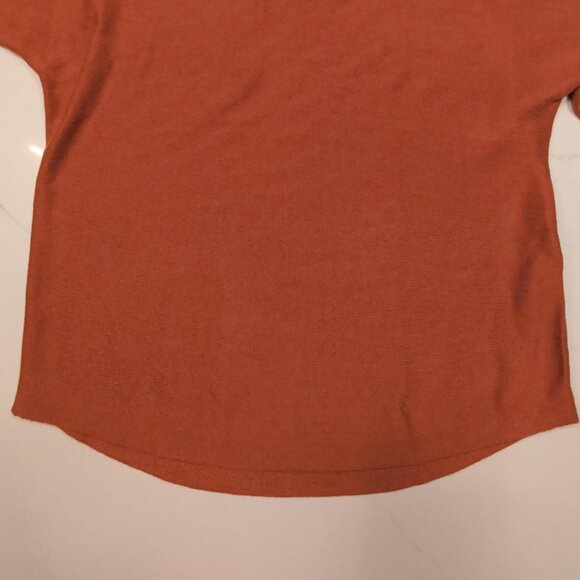 Chico's Cashmere Blend Sz 0 S Sweater Solid Rust Orange Women's Ribbed Pullover - Picture 9 of 10
